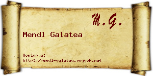 Mendl Galatea névjegykártya